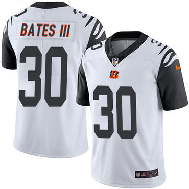 Custom Bengals #30 Jessie Bates III White Youth Stitched NFL Limited Rush Jersey