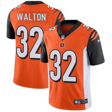Custom Bengals #32 Mark Walton Orange Alternate Men’s Stitched NFL Vapor Untouchable Limited Jersey