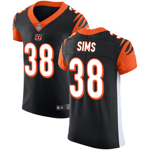Custom Bengals #38 LeShaun Sims Black Team Color Men’s Stitched NFL Vapor Untouchable Elite Jersey