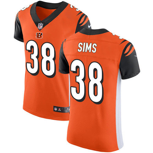 Custom Bengals #38 LeShaun Sims Orange Alternate Men’s Stitched NFL New Elite Jersey
