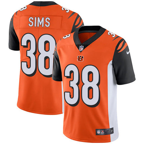 Custom Bengals #38 LeShaun Sims Orange Alternate Men’s Stitched NFL Vapor Untouchable Limited Jersey