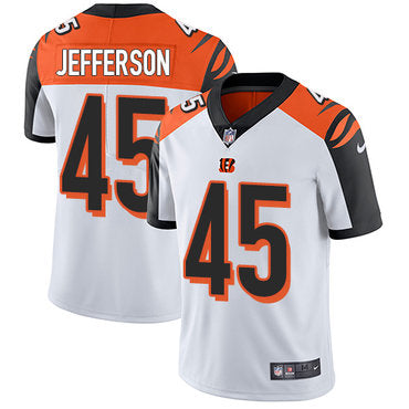 Custom Bengals #45 Malik Jefferson White Men’s Stitched NFL Vapor Untouchable Limited Jersey