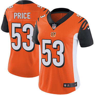 Custom Bengals #53 Billy Price Orange Alternate Women’s Stitched NFL Vapor Untouchable Limited Jersey
