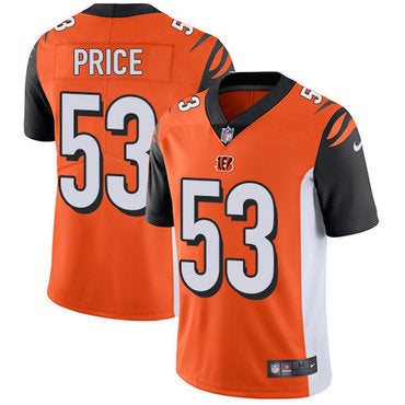 Custom Bengals #53 Billy Price Orange Alternate Youth Stitched NFL Vapor Untouchable Limited Jersey