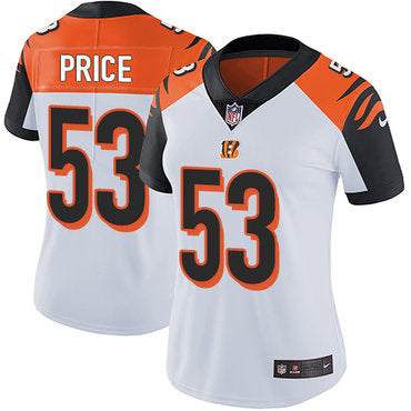 Custom Bengals #53 Billy Price White Women’s Stitched NFL Vapor Untouchable Limited Jersey