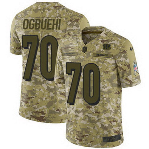 Custom Bengals #70 Cedric Ogbuehi Camo Men’s Stitched NFL Limited 2018 Salute To Service Jersey