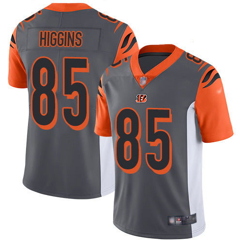 Custom Bengals #85 Tee Higgins Silver Men’s Stitched NFL Limited Inverted Legend Jersey