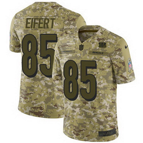 Custom Bengals #85 Tyler Eifert Camo Youth Stitched NFL Limited 2018 Salute to Service Jersey