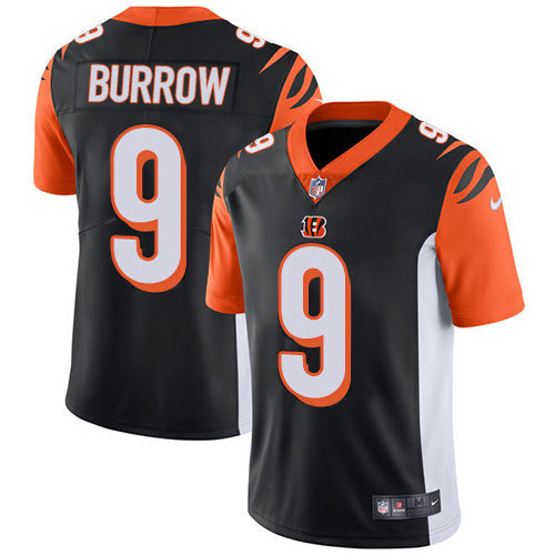 Custom Bengals #9 Joe Burrow Black Team Color Men’s Stitched NFL Vapor Untouchable Limited Jersey