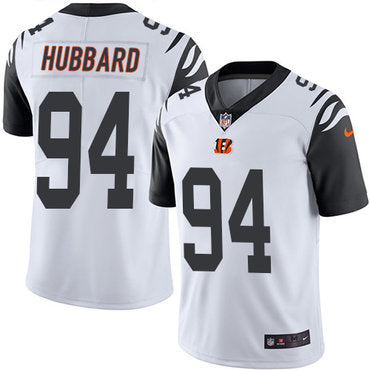 Custom Bengals #94 Sam Hubbard White Men’s Stitched NFL Limited Rush Jersey