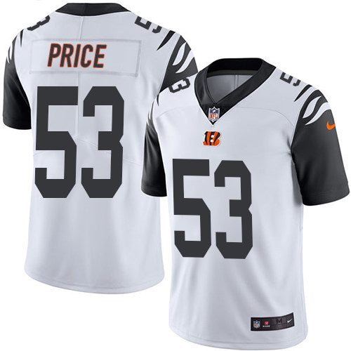 Custom Bengals 53 Billy Price White Youth Color Rush Limited Jersey