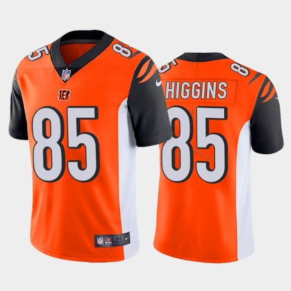 Custom Bengals 85 Tee Higgins Orange 2020 NFL Draft First Round Pick Vapor Untouchable Limited Jersey