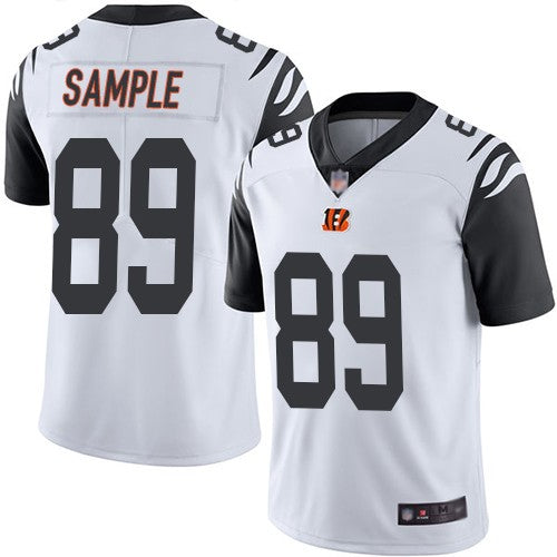 Custom Bengals 89 Drew Sample White 2019 NFL Draft First Round Pick Color Rush Limited Jersey