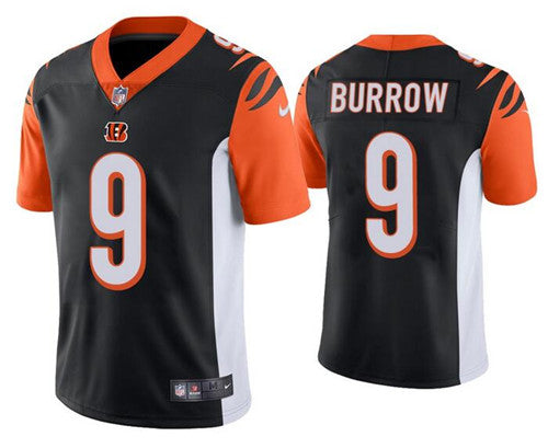 Custom Bengals 9 Joe Burrow Black Black 2020 NFL Draft First Round Pick Vapor Untouchable Limited Jersey