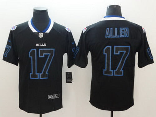 Custom Bills 17 Josh Allen Black Shadow Legend Limited Jersey