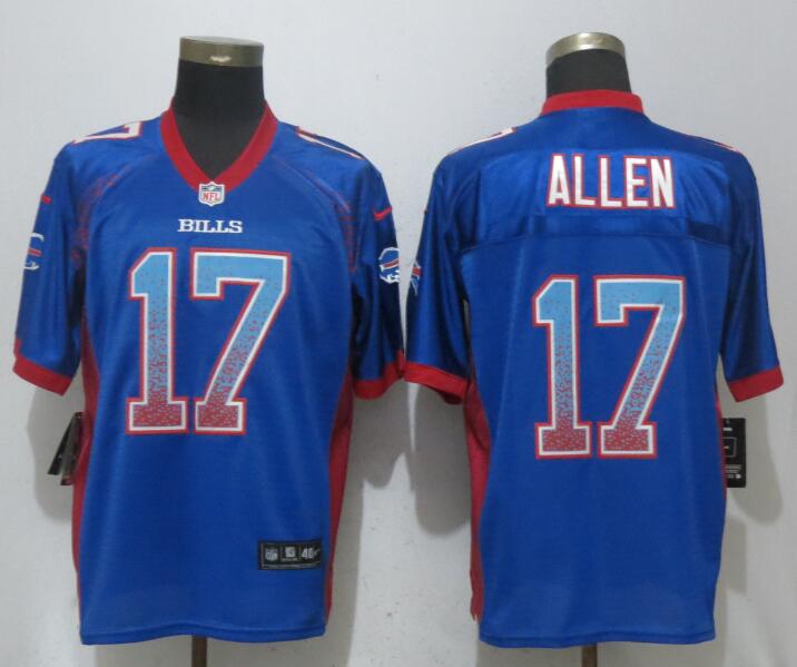 Custom Bills 17 Josh Allen Blue Drift Fashion Elite Jersey