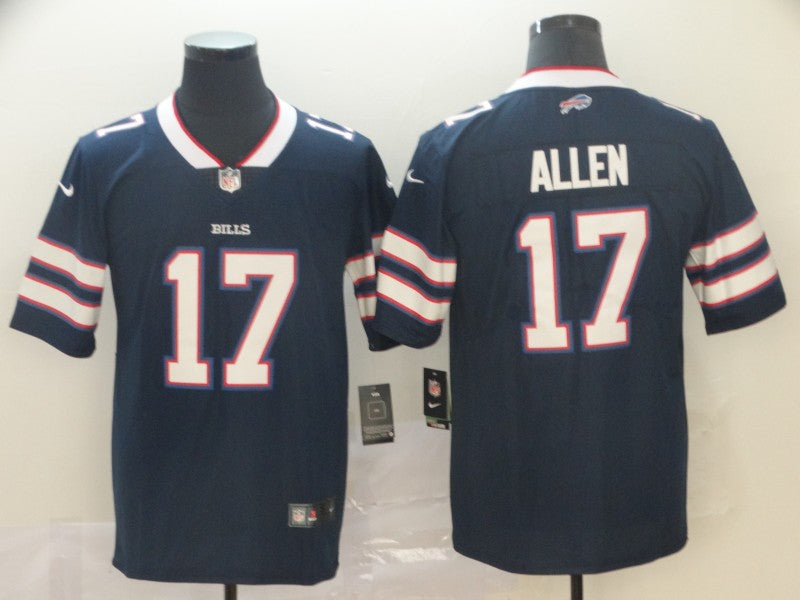 Custom Bills 17 Josh Allen Navy Inverted Legend Limited Jersey
