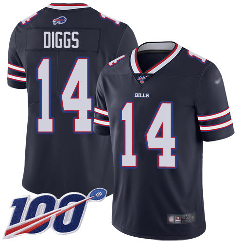 Custom Bills #14 Stefon Diggs Navy Men’s Stitched NFL Limited Inverted Legend 100th Season Jersey