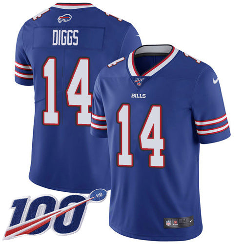 Custom Bills #14 Stefon Diggs Royal Blue Team Color Men’s Stitched NFL 100th Season Vapor Untouchable Limited Jersey