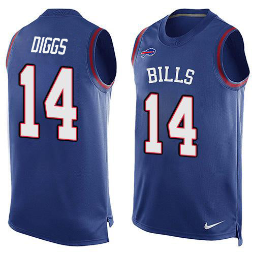 Custom Bills #14 Stefon Diggs Royal Blue Team Color Men’s Stitched NFL Limited Tank Top Jersey