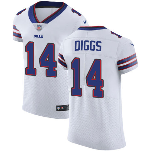 Custom Bills #14 Stefon Diggs White Men’s Stitched NFL New Elite Jersey