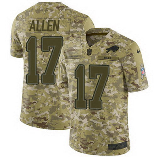 Custom Bills #17 Josh Allen Camo Men’s Stitched NFL Limited 2018 Salute To Service Jersey