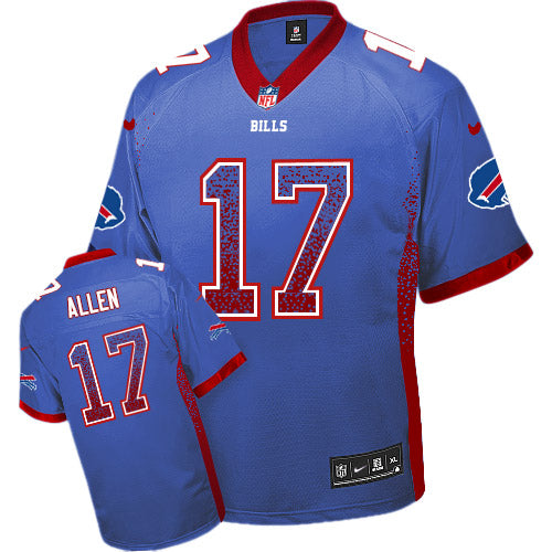 Custom Bills #17 Josh Allen Royal Blue Team Color Men’s Stitched NFL Elite Drift Fashion Jersey