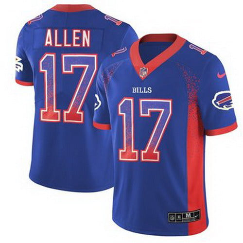 Custom Bills #17 Josh Allen Royal Blue Team Color Men’s Stitched NFL Limited Rush Drift Fashion Jersey