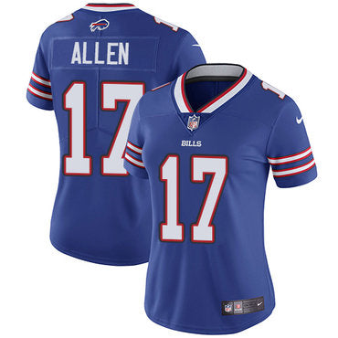 Custom Bills #17 Josh Allen Royal Blue Team Color Women’s Stitched NFL Vapor Untouchable Limited Jersey