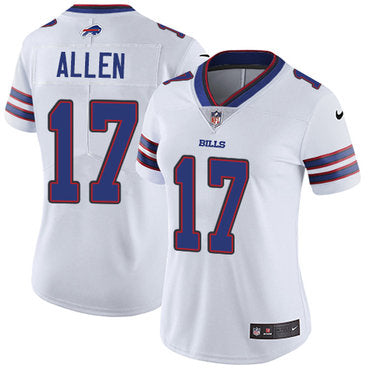 Custom Bills #17 Josh Allen White Women’s Stitched NFL Vapor Untouchable Limited Jersey