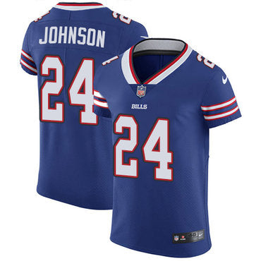 Custom Bills #24 Taron Johnson Royal Blue Team Color Men’s Stitched NFL Vapor Untouchable Elite Jersey
