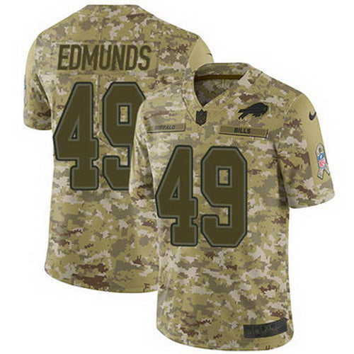 Custom Bills #49 Tremaine Edmunds Camo Youth Stitched NFL Limited 2018 Salute to Service Jersey
