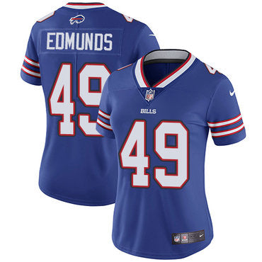 Custom Bills #49 Tremaine Edmunds Royal Blue Team Color Women’s Stitched NFL Vapor Untouchable Limited Jersey