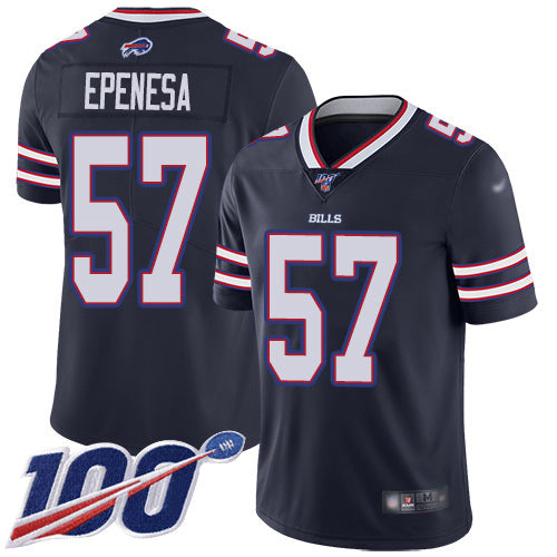 Custom Bills #57 A.J. Epenesas Navy Men’s Stitched NFL Limited Inverted Legend 100th Season Jersey