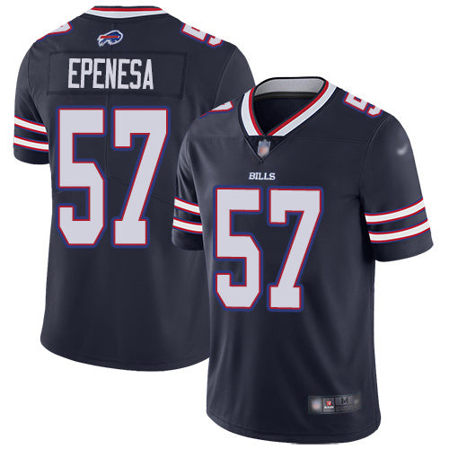 Custom Bills #57 A.J. Epenesas Navy Men’s Stitched NFL Limited Inverted Legend Jersey