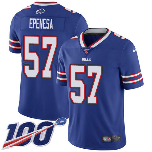 Custom Bills #57 A.J. Epenesas Royal Blue Team Color Men’s Stitched NFL 100th Season Vapor Untouchable Limited Jersey