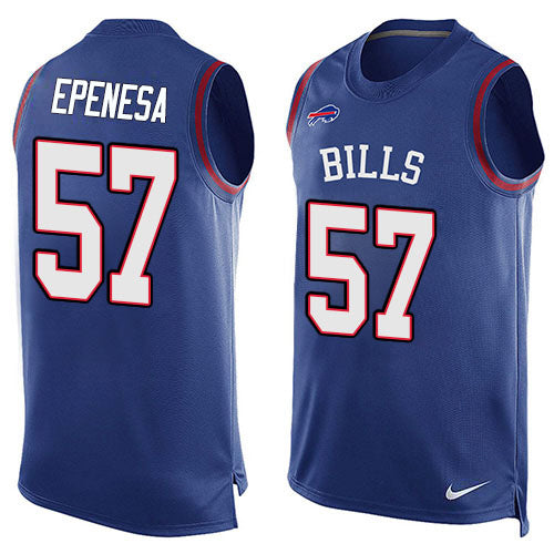 Custom Bills #57 A.J. Epenesas Royal Blue Team Color Men’s Stitched NFL Limited Tank Top Jersey