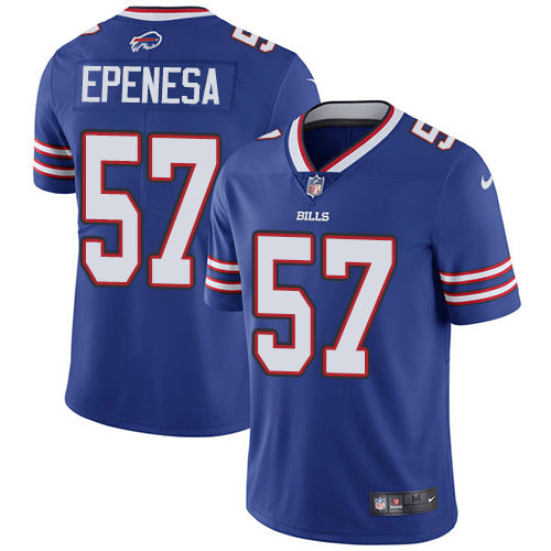 Custom Bills #57 A.J. Epenesas Royal Blue Team Color Men’s Stitched NFL Vapor Untouchable Limited Jersey