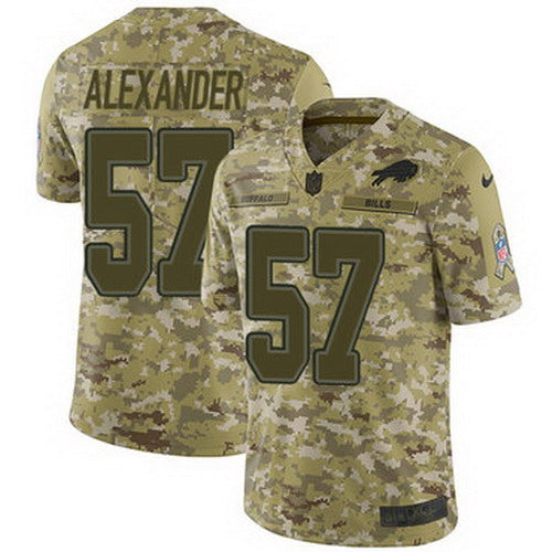 Custom Bills #57 Lorenzo Alexander Camo Youth Stitched NFL Limited 2018 Salute to Service Jersey