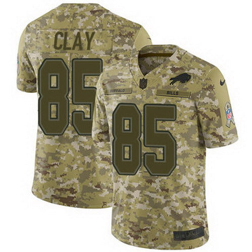 Custom Bills #85 Charles Clay Camo Men’s Stitched NFL Limited 2018 Salute To Service Jersey