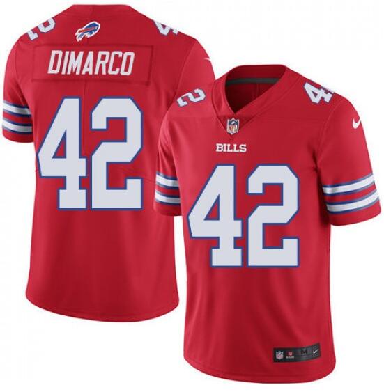 Custom Bills 42 Patrick DiMarco Red Color Rush Limited Jersey