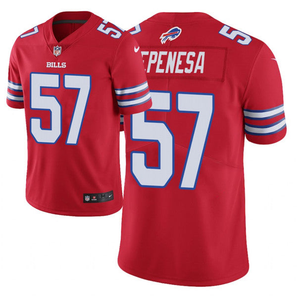 Custom Bills 57 AJ Epenesa Red 2020 NFL Draft Color Rush Limited Jersey