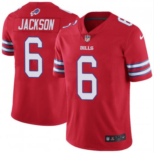 Custom Bills 6 Tyree Jackson Red Color Rush Limited Jersey