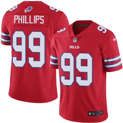 Custom Bills 99 Harrison Phillips Red Color Rush Limited Jersey