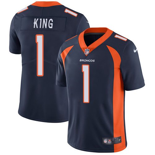 Custom Broncos 1 Marquette King Navy Alternate Vapor Untouchable Limited Jersey