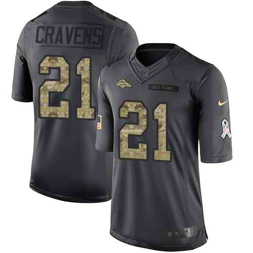 Custom Broncos 21 Su’a Cravens Anthracite Salute To Service Limited Jersey