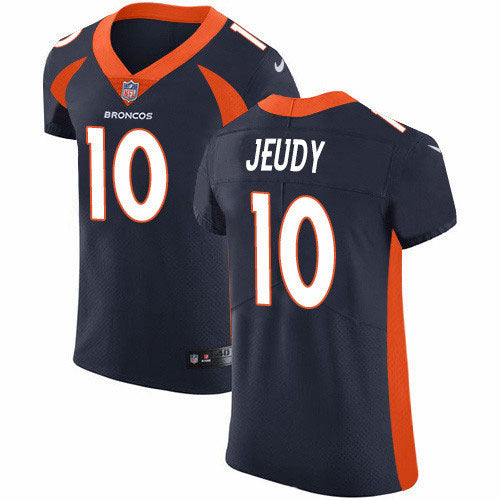 Custom Broncos #10 Jerry Jeudy Navy Blue Alternate Men’s Stitched NFL New Elite Jersey