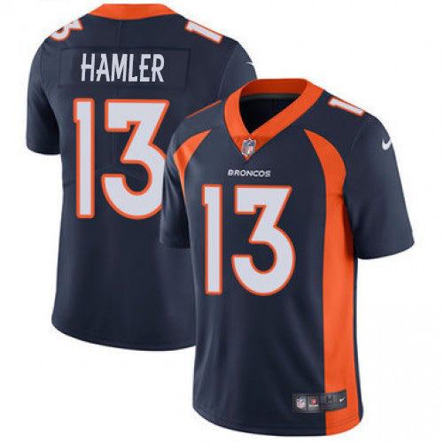 Custom Broncos #13 KJ Hamler Navy Blue Alternate Men’s Stitched NFL Vapor Untouchable Limited Jersey