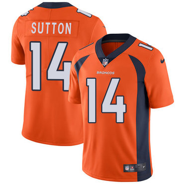 Custom Broncos #14 Courtland Sutton Orange Team Color Youth Stitched NFL Vapor Untouchable Limited Jersey