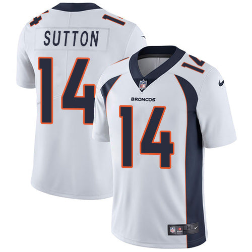 Custom Broncos #14 Courtland Sutton White Men’s Stitched NFL Vapor Untouchable Limited Jersey